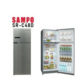 SAMPO聲寶 480L雙門變頻電冰箱 SR-C48D【寬67.4*高179.6*深75.2】◆富達家電