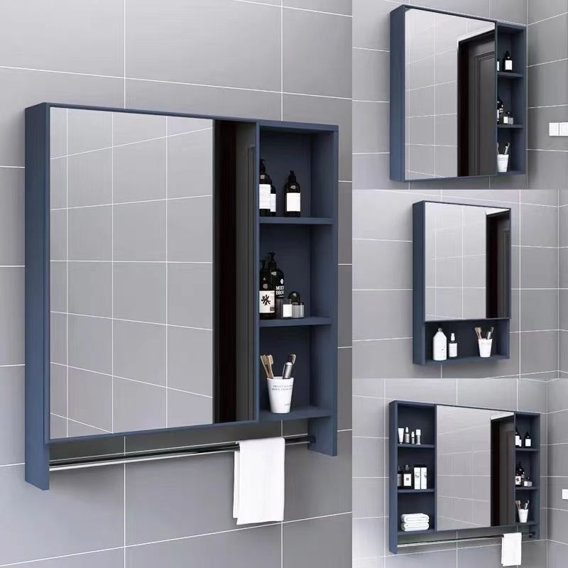 可開發票 太空鋁鏡柜掛墻式收納盒洗手間浴室鏡子置物架單獨衛生間化妝鏡箱