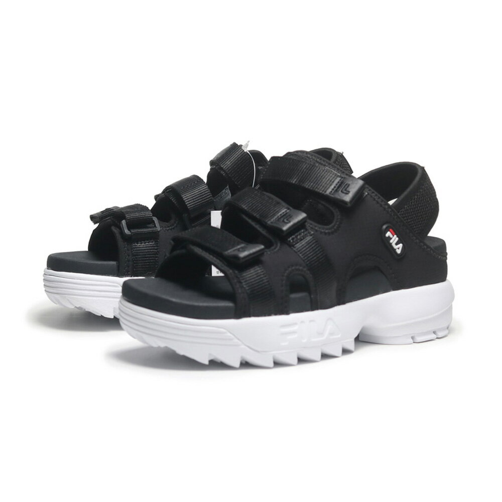 【滿千折百】FILA 涼拖鞋 DISRUPTOR SD PUFFY 黑 厚底 鋸齒涼鞋 女 5S138Y013