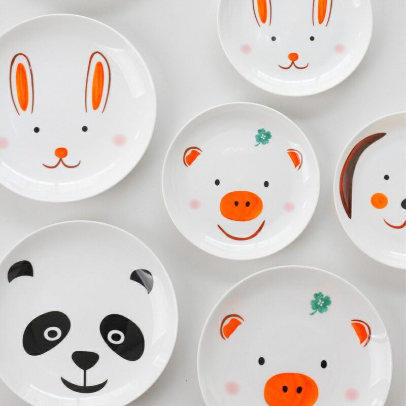 動物樂園可愛創意米飯碗湯碗面碗陶瓷碟子單品套裝
