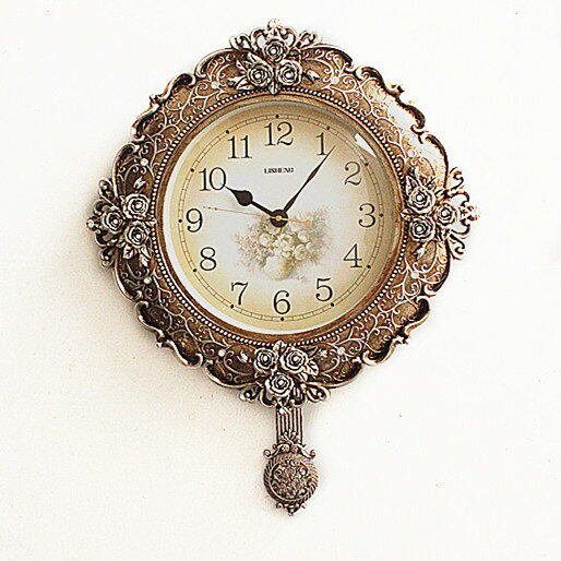 麗盛歐式小奢華掛鐘客廳北歐靜音鐘表時尚創意家用掛表裝飾石英鐘