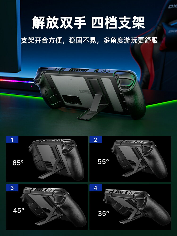 【台灣公司 超低價】JSAUX幾碩適用steamdeck oled保護殼支架steam deck配件tpu軟殼保護套一體全包防摔防滑游戲掌機周邊PC0105 1
