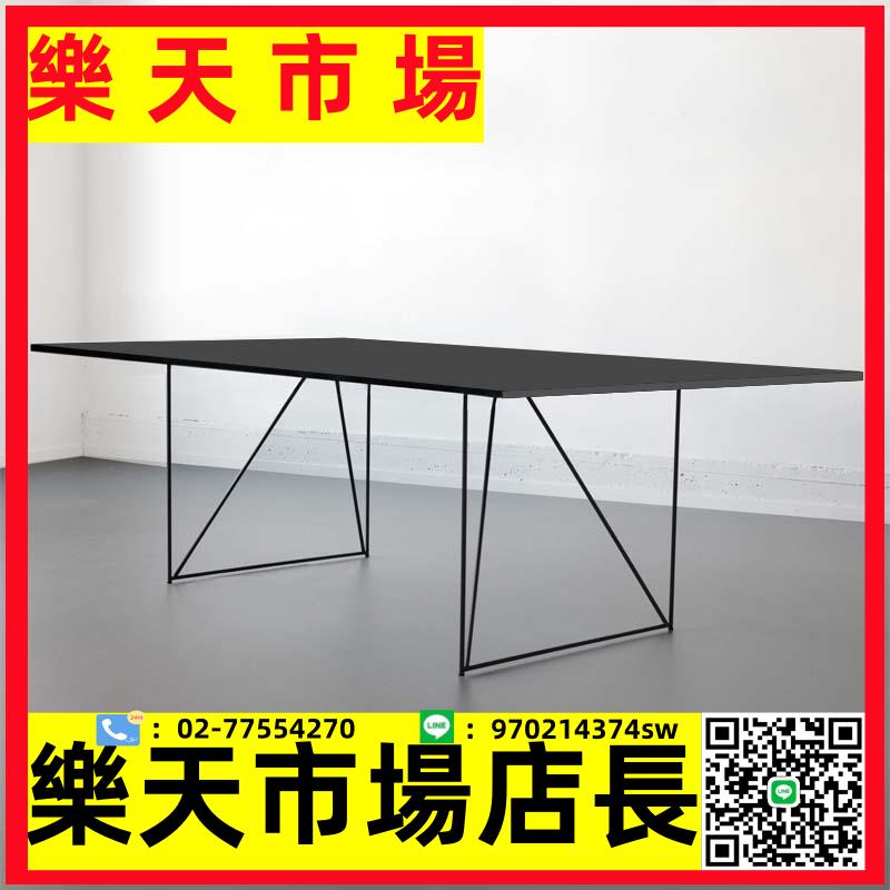 實木餐桌長桌會議桌簡約洽談辦公桌原木工業風工作臺