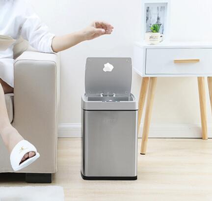 歐本長方形垃圾桶感應式家用智慧充電動客廳臥室衛生間帶蓋智慧桶
