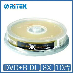 EF【RiTEK錸德】 8X DVD+R DL 桶裝 8.5GB X版 10片/組