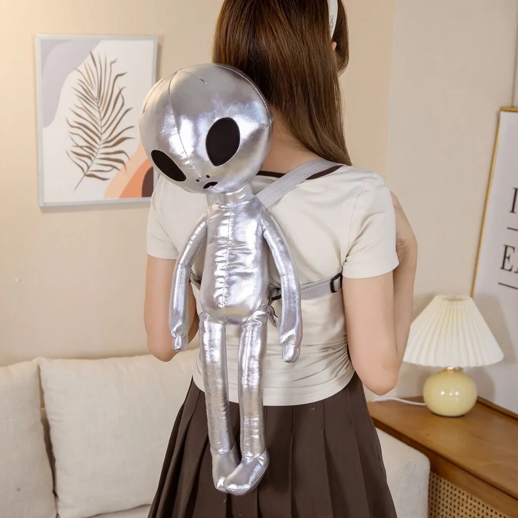 60 Fashion Alien Backpack PU ET Extraterrestrial Soft Stuf