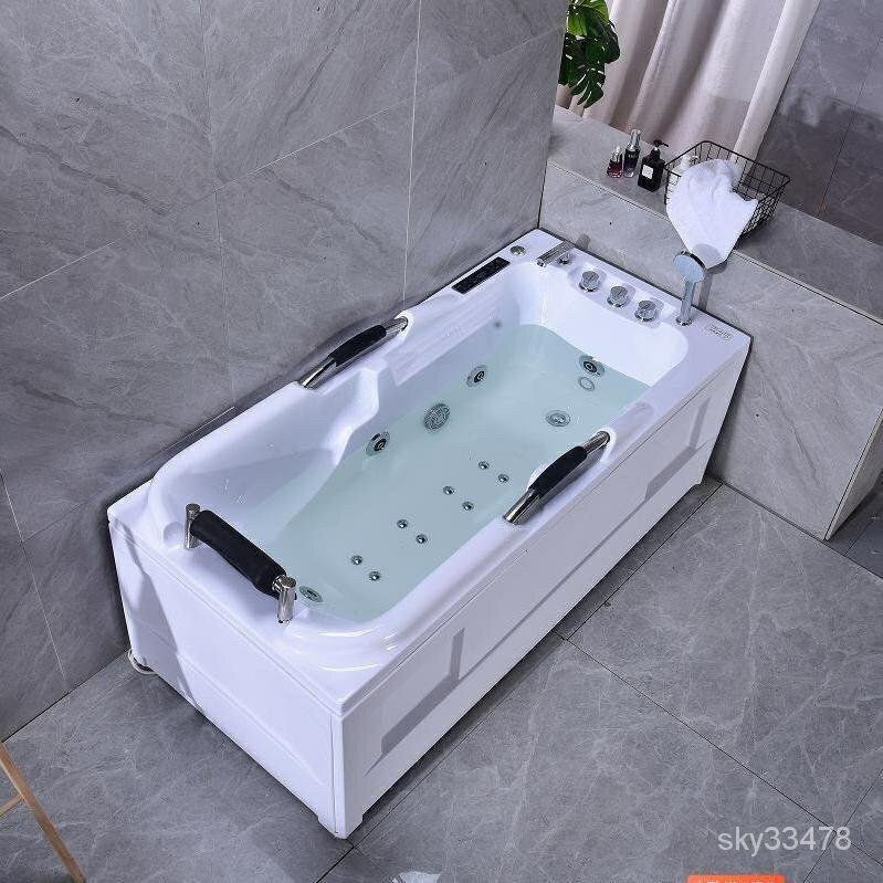 附發票 獨立式亞剋力按摩衝浪恆溫加熱浴缸成人傢用小戶型浴盆名宿酒店用