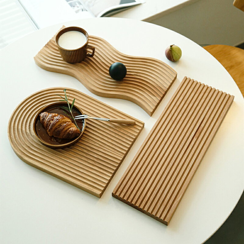 日式木質面包板餐盤砧板托盤家用櫸木香薰收納置物下午茶盤水波紋