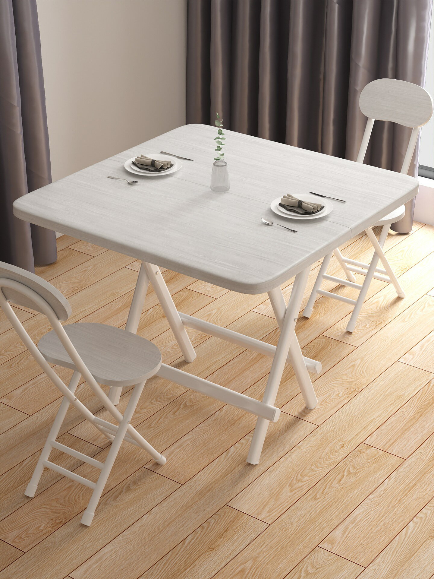 可折疊餐桌家用客廳圓桌小戶型吃飯簡易桌子簡約擺攤圓形方形飯桌