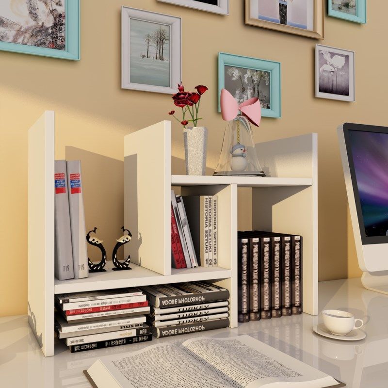 書架簡易桌上置物架兒童組合書桌面收納學生用宿舍h型小書櫃簡約