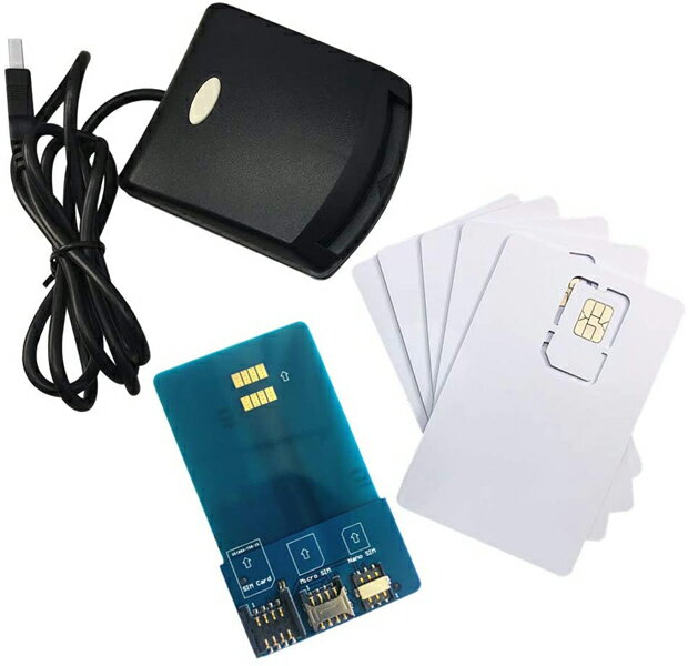 [2美國直購] 安全讀卡器寫入器編程器 LTE WCDMA ICCID SIM USIM 4G Secure Card Reader Writer Programmer 5pcs Blank