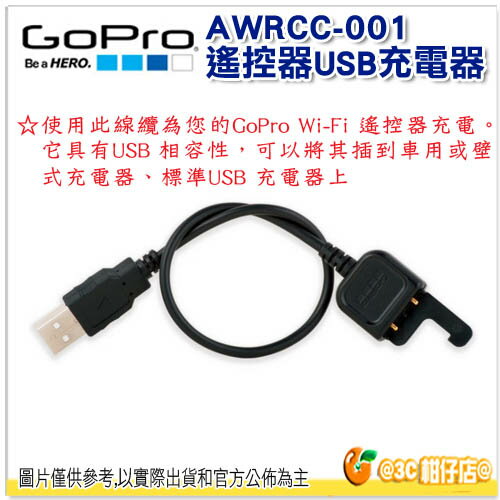 GoPro AWRCC-001 遙控器USB充電器 公司貨 充電器 Wi-Fi Remote Charging Cable