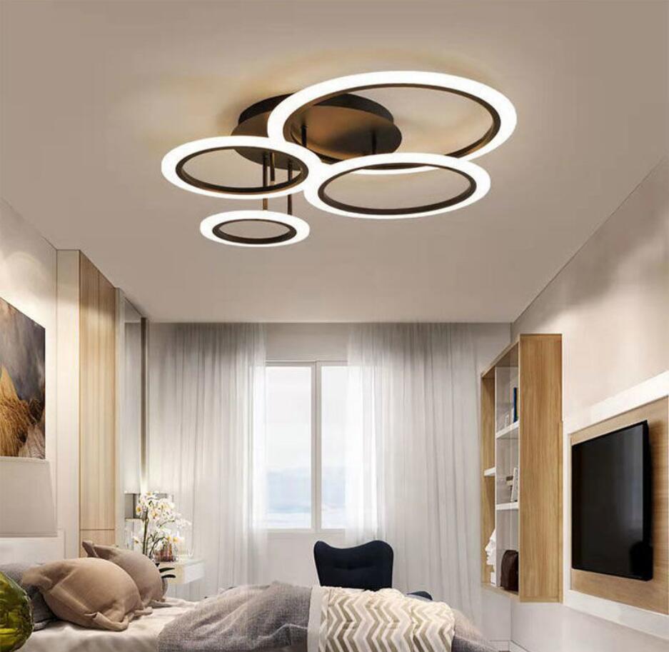 吸頂燈 客廳燈led吸頂燈簡約現代大氣2021年新款北歐輕奢圓環形臥室燈具 快速出貨