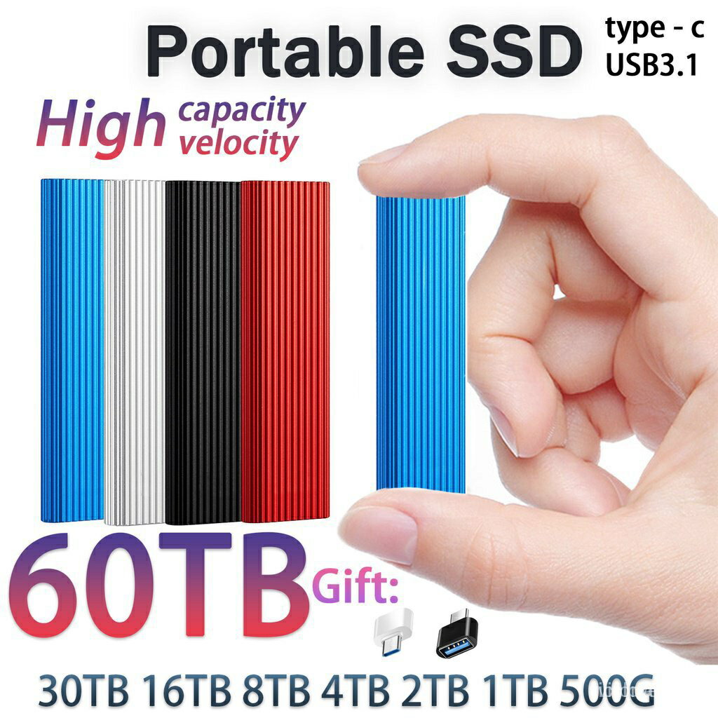 2023最新電腦 硬碟迷你行動硬碟 SSD 60TB 45TB 30tb 16tb 8TB 4TB 2TB波紋