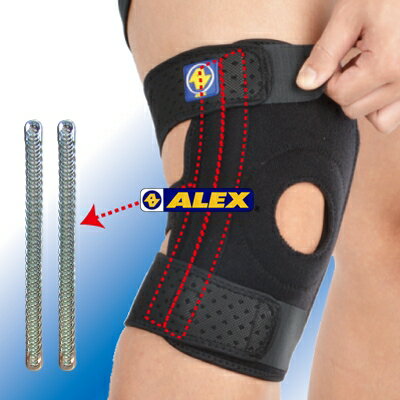 【ALEX】 矽膠雙側條護膝(只)F/加大版 #T-42