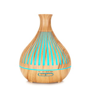 2021新款花瓶aroma diffus400ml木紋香薰加濕器豎條鏤空香薰機