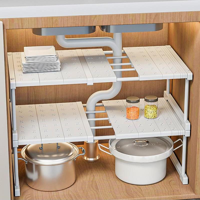 廚房下水槽置物架衛生間水槽下收納架浴室櫃下置物架衣櫃分層隔板