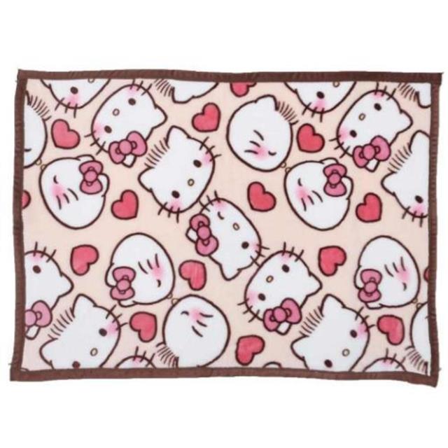 小禮堂 Hello Kitty 絨毛毛毯 100x70cm (滿版愛心款)