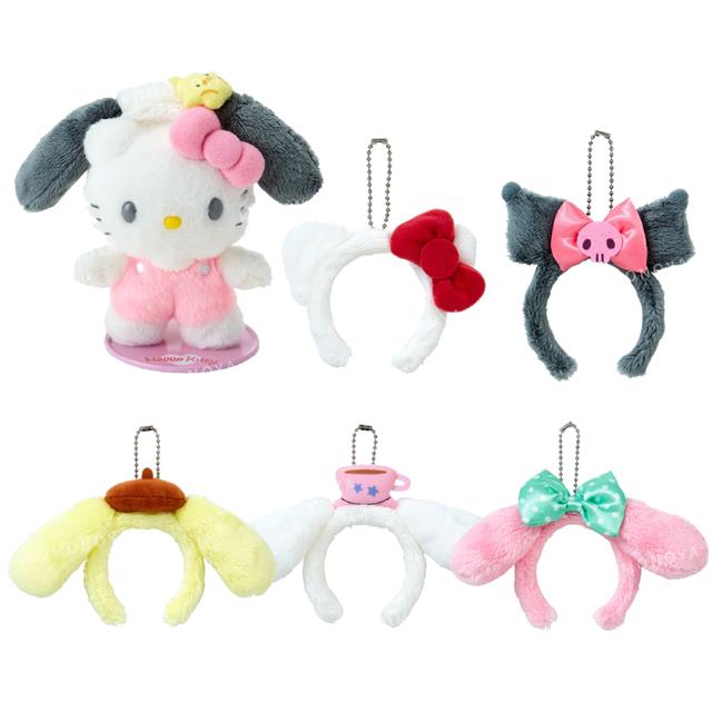 小禮堂 Sanrio 三麗鷗 絨毛玩偶耳朵裝飾吊飾 (經典款) Kitty 美樂蒂 大耳狗 酷洛米