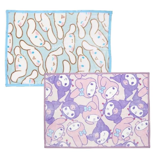 小禮堂 Sanrio 三麗鷗 絨毛毛毯 100x70cm (大臉滿版款) 大耳狗 美樂蒂 酷洛米