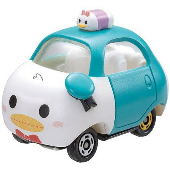 小禮堂 迪士尼 TSUM TSUM 唐老鴨 TOMICA合金小汽車《粉藍.Q版》DMT-02經典造型值得收藏