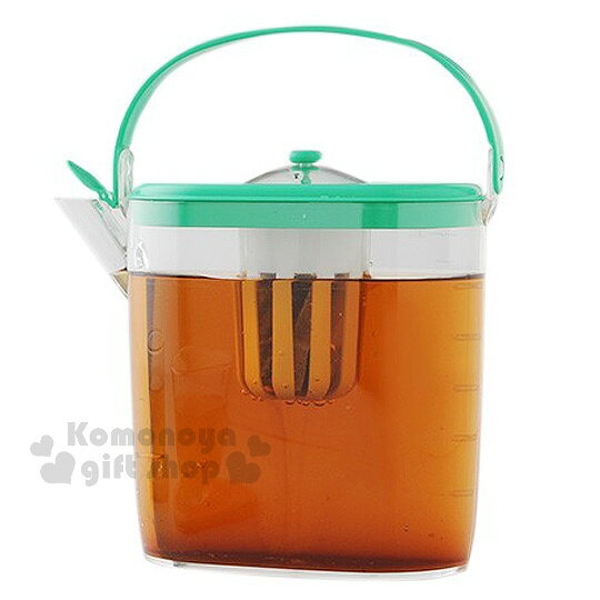 小禮堂 Arnest 日製冷水壺附濾網《透明.綠蓋》1.3L.含提把