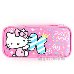 〔小禮堂﹞Hello Kitty 布質雙拉鍊全開式筆袋《粉.側坐.字母k.塗鴉》