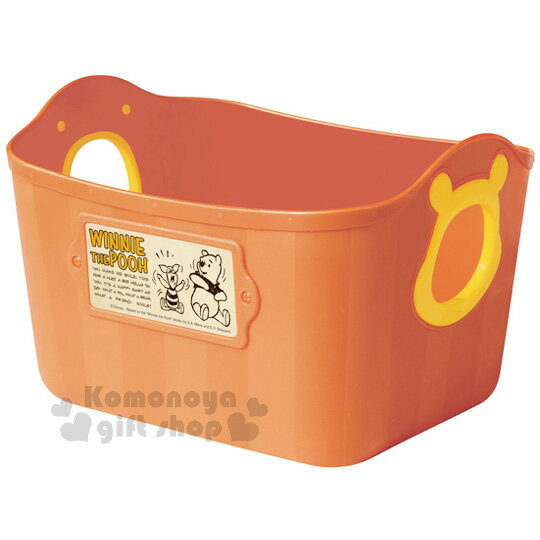 〔小禮堂〕迪士尼 小熊維尼 日製軟式收納盒《L.橘》2.5L