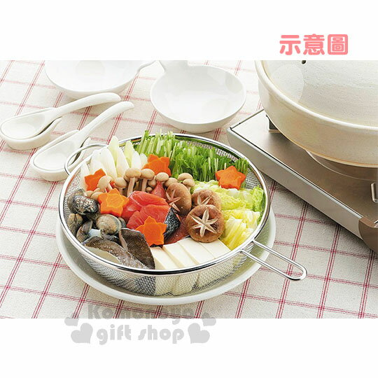 小禮堂 下村工業 日本製平底鍋用料理撈網《大.銀.圓型》適用於25cm以上鍋具 1