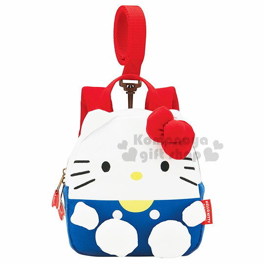 小禮堂 Hello Kitty 兒童防走失揹包《S.白藍.Q版.吊帶褲》可調式肩帶