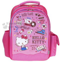 〔小禮堂〕Hello Kitty 護脊學童書包《粉.多圖.滿版》減壓.輕量.後背包