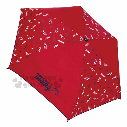 〔小禮堂〕PEKO 不二家彎把防風傘骨折疊雨陽傘《酒紅.牽手.愛心》雨傘.折傘