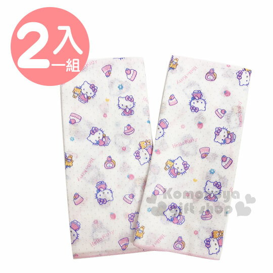 小禮堂 臺灣佳美 Hello Kitty 嬰兒紗布澡巾《2入.白.蛋糕.滿版》60x30cm.手帕.口水巾