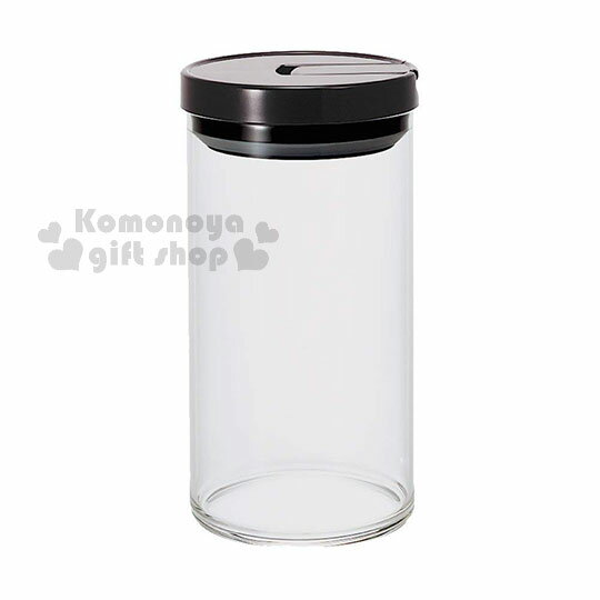小禮堂 HARIO 氣壓式玻璃密封罐《L.透明.黑蓋》1000ml.保鮮罐.咖啡罐