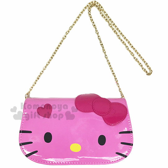 小禮堂 Hello Kitty 亮皮斜揹包《桃.大臉》斜揹包.隨身包