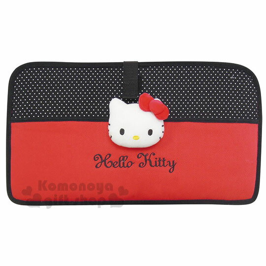 小禮堂 Hello Kitty 車用椅背置物架《黑紅》收納架.經典系列汽車百貨