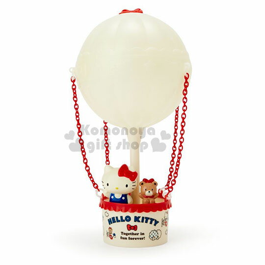 〔小禮堂〕Hello Kitty 熱氣球造型LED小夜燈《紅白》造型燈飾.床頭燈.USB兩用