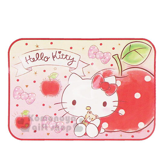 小禮堂 Hello Kitty 圓角毛毯披肩《粉.蘋果》70x100cm.薄毯.單人毯