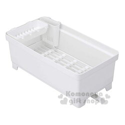 〔小禮堂〕日本INOMATA 日製方型排水式瀝水籃架《白》置物架.餐具架.碗盤架