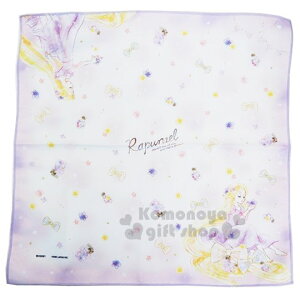 小禮堂 迪士尼 長髮公主 棉質便當包巾《紫.拿花》43x43cm.手帕.餐巾