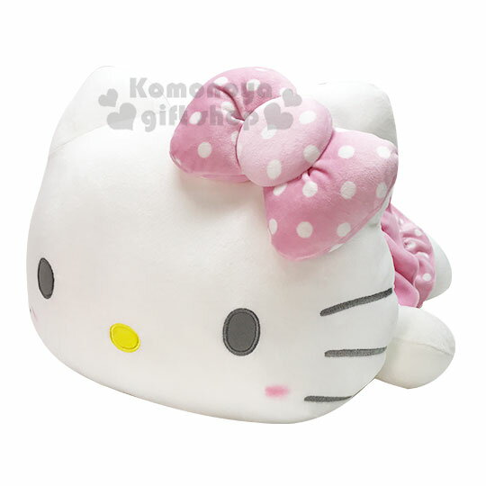 〔小禮堂〕Hello Kitty 絨毛玩偶娃娃《XL.粉白.趴姿》靠枕.抱枕.擺飾.玩具