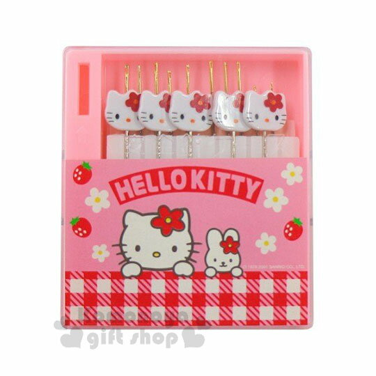 小禮堂 Hello Kitty 迷你縫針組附盒《粉.草莓》縫紉用品