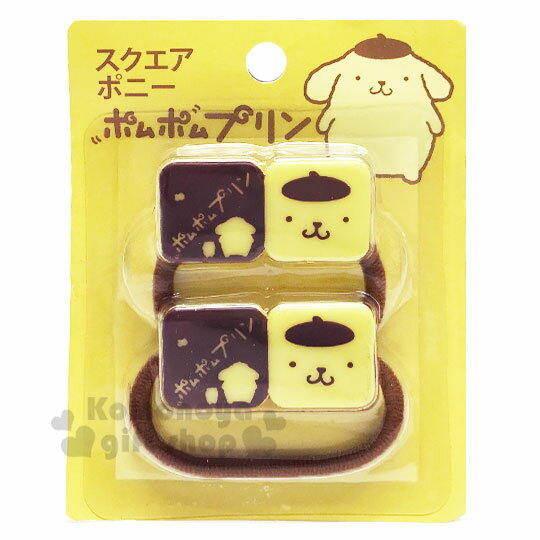 小禮堂 布丁狗 造型塑膠彈力髮圈組《2入.黃棕.大臉》髮束.髮飾
