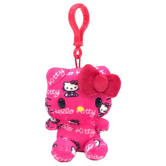 小禮堂 Hello Kitty 絨毛玩偶娃娃吊飾《桃.滿版》玩具.掛飾