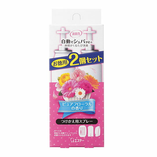 小禮堂 日本雞仔牌 除臭機補充瓶組《2入.粉》39ml.清新花香.芳香劑