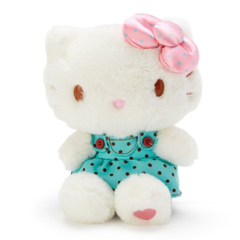 小禮堂 Hello Kitty 絨毛玩偶娃娃《M.綠白》擺飾.玩具.薄荷巧克力系列