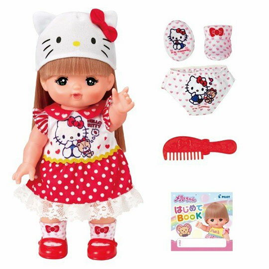 小禮堂 小美樂娃娃 x Hello Kitty 照顧寶寶玩偶玩具組 《紅白》洋娃娃.兒童玩具