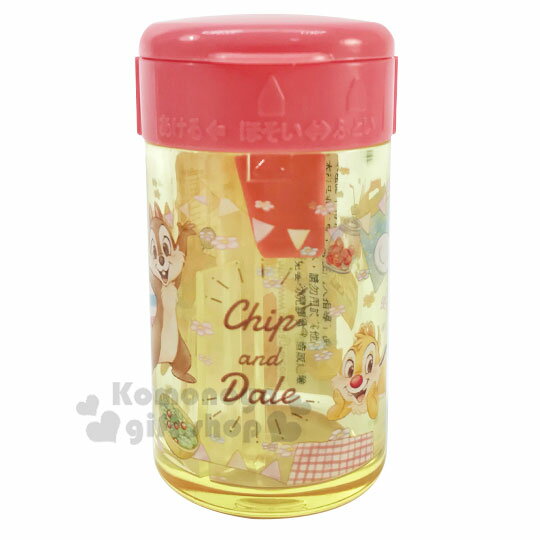 小禮堂 迪士尼 奇奇蒂蒂 日製圓形單孔削筆器《粉黃.野餐》削鉛筆器.學童文具