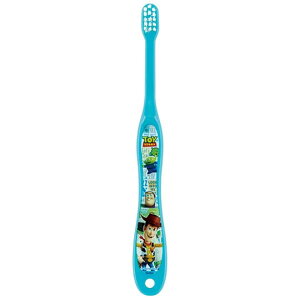 小禮堂 迪士尼 玩具總動員 嬰幼兒牙刷《藍綠.摸帽子》0-3歲適用.兒童牙刷.口腔清潔