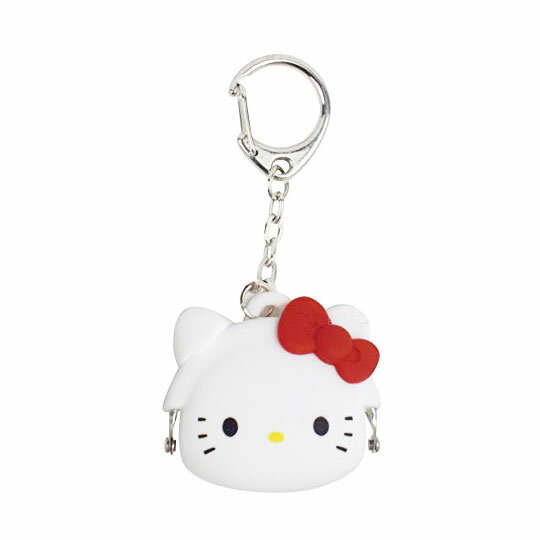 小禮堂 Hello Kitty 迷你造型矽膠口金吊飾零錢包《紅白.大臉》掛飾.鑰匙圈.收納包.p+g design
